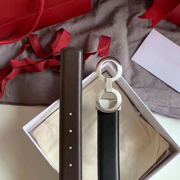 

belt for men designer fashion man belt mens belt leather gold silver black letters buckle 3.5cm width 105-125cm double-sided adjustable wais, Black;brown