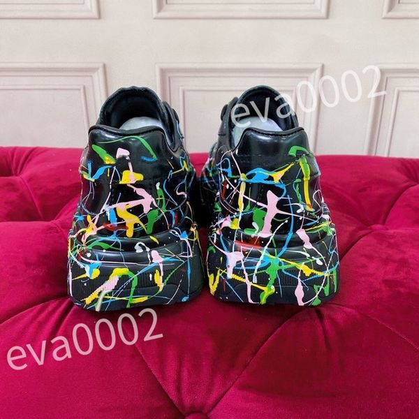 

new r sneakers calfskin casual shoes reflective shoes vintage leather trainers all-match stylist sneaker leisure shoe, Black