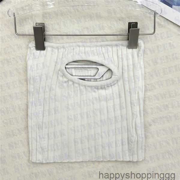 

tube tanks womens knitted strapless vest design hollow letter camis for lady 1ov7j, White