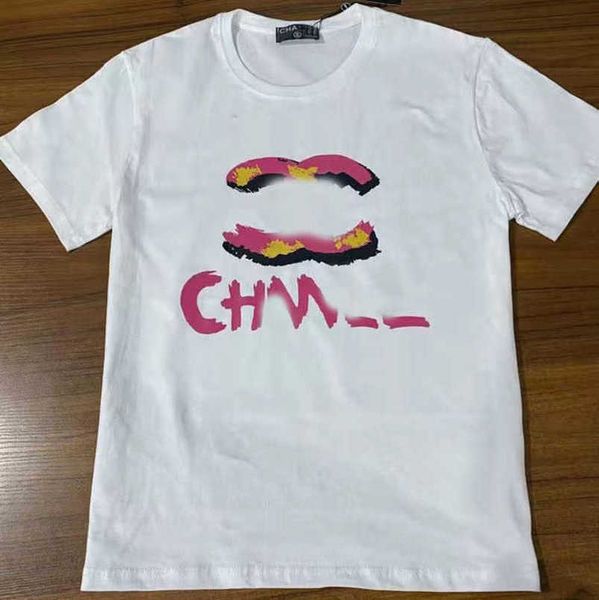 

luxury women's classics t shirt ch brand tees men t-shirt designer paris trendy letter print couple short sleeve summer t-shirts round, White