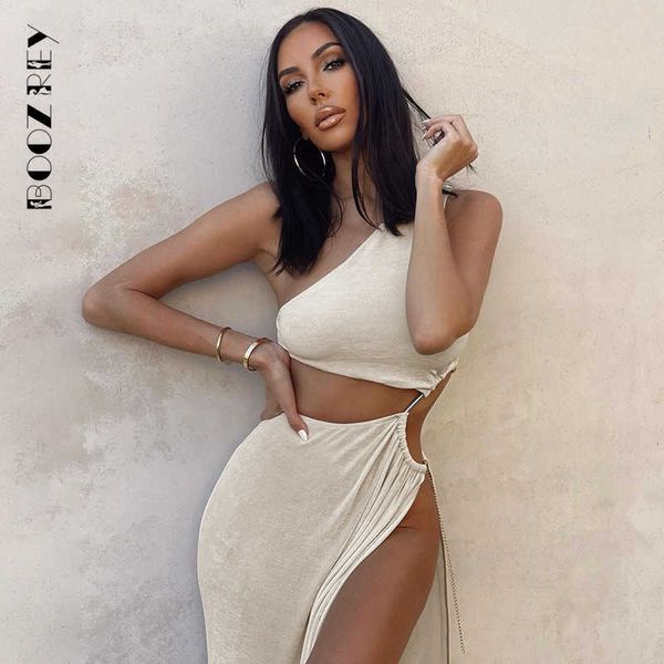 

party dresses boozrey personality fashion hollow bodycon dress spring and autumn elegant oblique shoulder new dresses for women party j23041, White;black