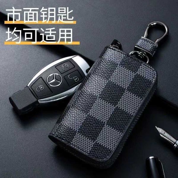 

fashion car key case male key wallets pu leather keys holder women smart housekeeper zipper keychain case car key pouch bag wallet, Red;black