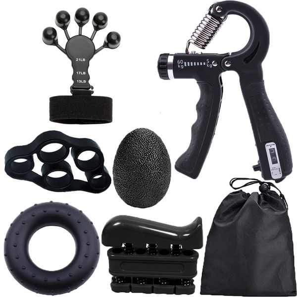 

hand grips 6pcsset 560kg adjustable heavy gripper fitness hand exerciser grip wrist increase strength spring finger pinch carpal expander 23