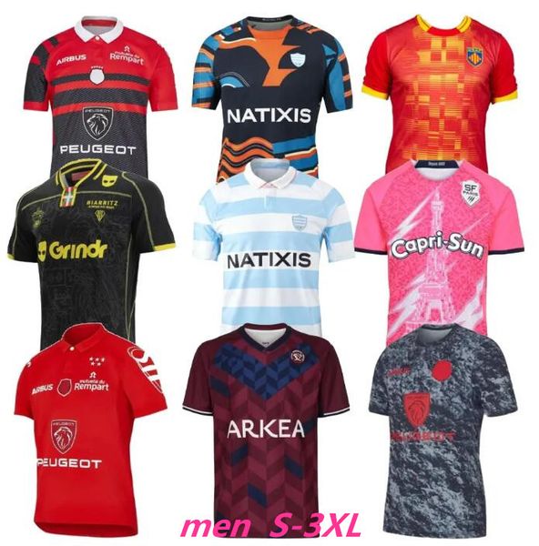 

2022 2023 rugby jersey maillot stade francais paris union biarritz racing 92 toulouser bordeaux begles home away perpignan ernest wallon war, Black