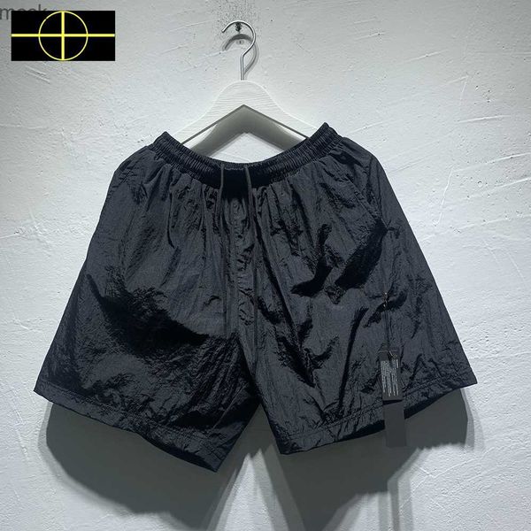 

men's shorts 22ss casual shorts men women mesh breathable compass patch embroidery badge oversized beach shorts men metal nylon shorts, White;black