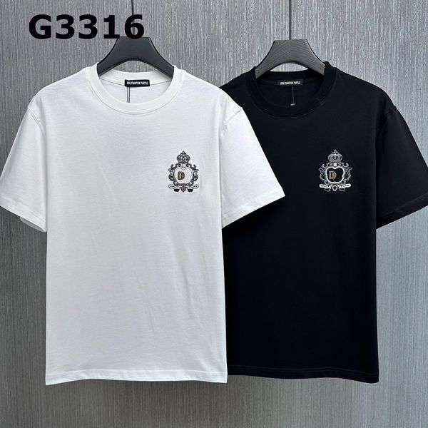 

dsq phantom turtle mens designer t shirt italian milan fashion logo print t-shirt summer black white t-shirt hip hop streetwear 100% cotton, White;black