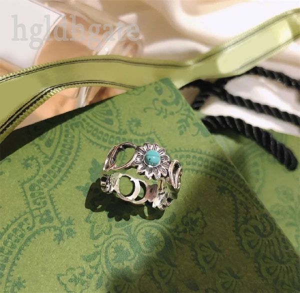 

double g letter designer rings colorful moissanite ring for women daisy classics alloys designer flowers diamond simple luxury rings jewlery, Silver