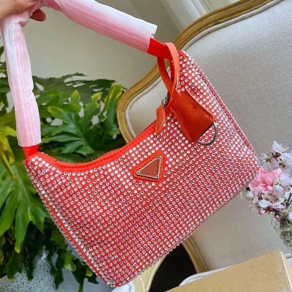 

2023 rhinestones 12-colors designer handbag shoulder bags luxury ladies shiny fashion casual goddess bag wallet paris fashion week xb40024, Black;red