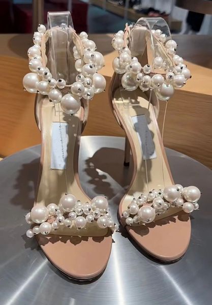 

Wedding Bridal Shoes Summer Brands Maisel Sandals Lxuxry Crystal Crystal Women High Heels Exquisite Evening Lady Pumps