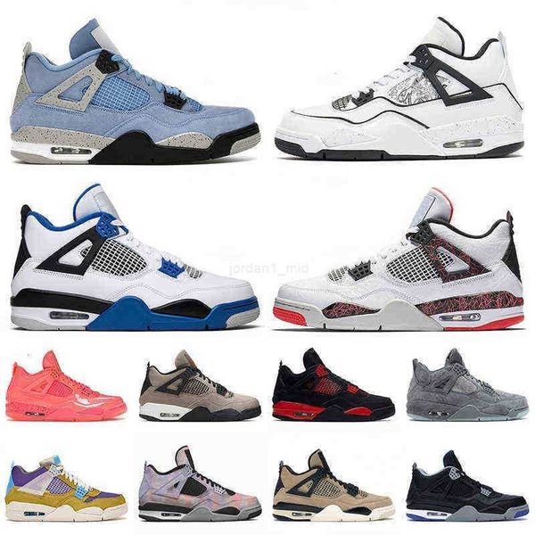 

2022 new jumpman 4 4s basketball shoes mens women university blue diy gs motorsport pale citron punch red thunder grey alternate