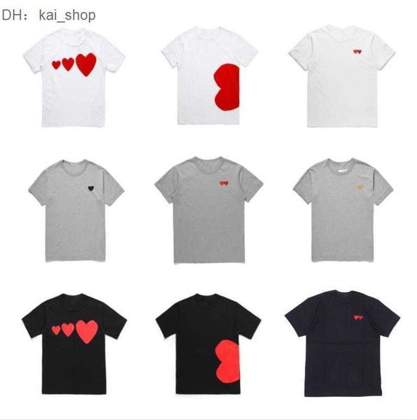 

men's t-shirts play mens t shirt designer cdg embroidery red heart des casual women s badge quanlity tshirts cotton short sleeve summer, White;black