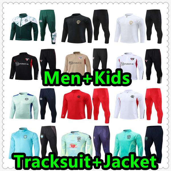 

brasil brazils sao paulo corinthians flamengo palmeiras soccer jerseys tracksuit 22 23 24 football jersey chandal futbol survetement foot ma, Black