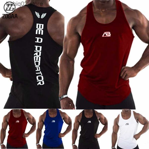 

men' tank zogaa gym workout quick drying men sport vest t230417, White;black