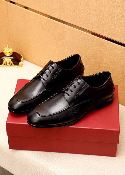 

2023 men dress shoes formal genuine leather business flats casual loafers brand office male breathable oxfords size 38-45, Black