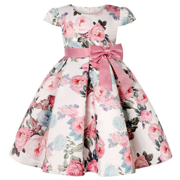 

girl's dresses girls kids flower elegant causal princess party dresses children clothing christmas birthday wedding party baby girl dre, Red;yellow