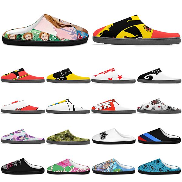 

diy Slippers Custom Slippers Customized Cotton Slippers Men Women Cotton Slippers precious antislip antiskid Warm Customized Patterns big Size 11395