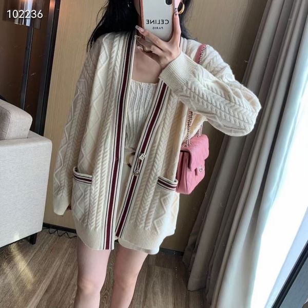 

women's jackets sandro woman's beige wool knit cardigan with metal button | size s, Black;brown