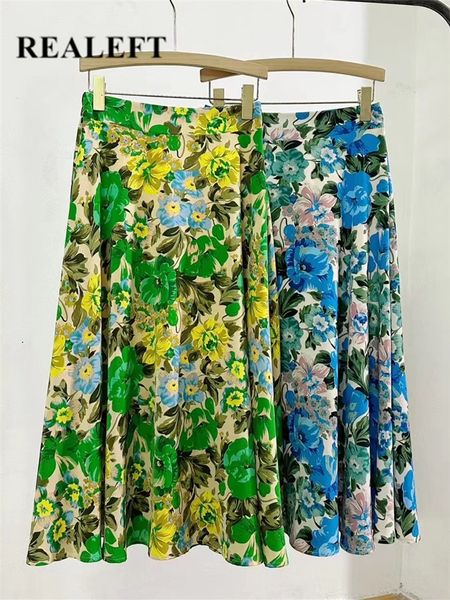 

skirts realeft high waist floral printed tulle mi-long women a-line skirts loose female umbrella skirts female spring summer 230417, Black