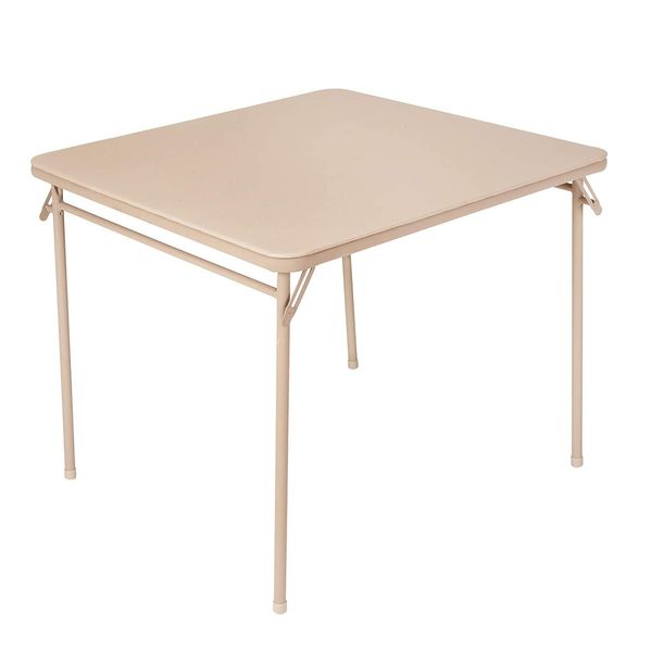 

camp furniture vinyl folding table, 1-pack, antique linen