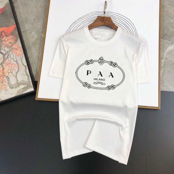 

prad fashion t shirts mens women designers t-shirts tees apparel man s casual chest letter shirt luxurys clothing street shorts sleeve clot, White;black