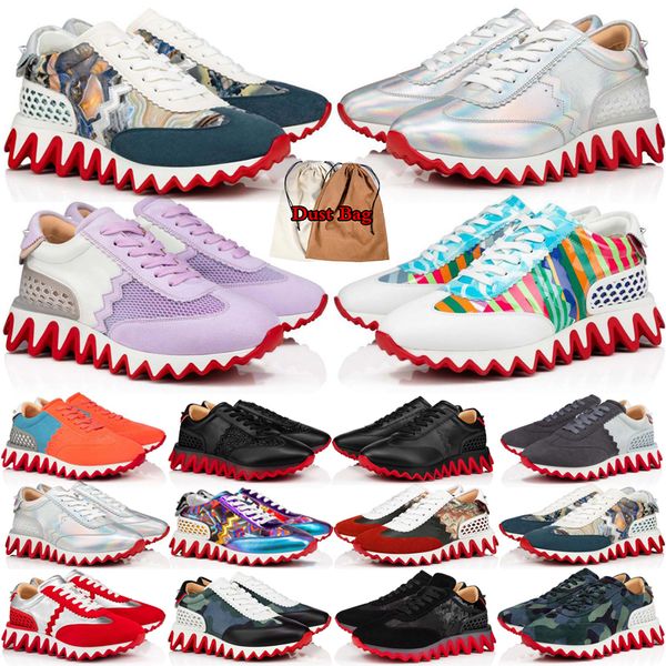 

loubishark designer casual shoes men dress shoes bottoms shark nails donna fashion flat outdoor couple shoes mens womens leather sneakers, Black