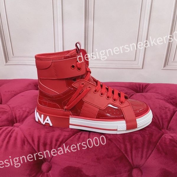 

high shoes designer sneakers womens mens fashion casual sneaker comfortable non-slip sole leather, Red;white