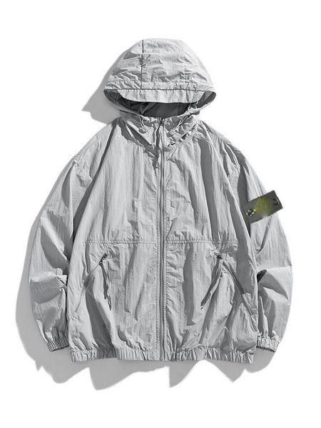 

stone jacket gonng spring and summer thin fashion brand coat outdoor sun proof windbreaker sunscreen clothing waterproof jackets large size, Black;brown