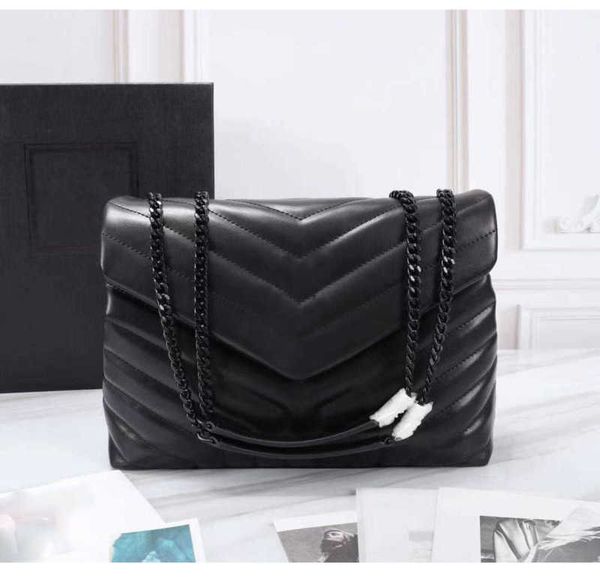 

designer bag handbags square fat loulou chain bag real leather women's bag large-capacity shoulder bags quilted