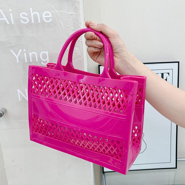 

evening bags candy color jelly basket handbags luxury hollow pvc beach designer brands shopper for women clear purses tote 230417
