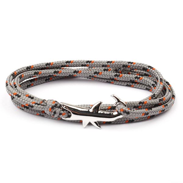 

viking style shark charm cuff bracelets paracord bracelet wholesale, White