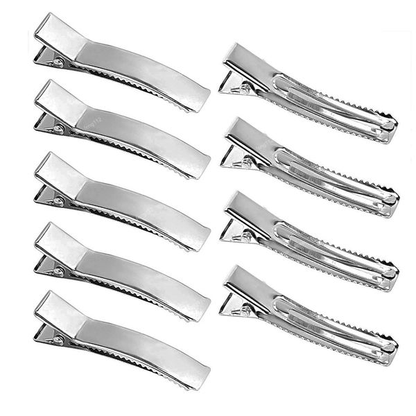 

10-50pcs alligator hair clips metal single prong curl hairpins base diy bow hair clips accessories for salon hair styling tools jewelry maki, Blue;slivery