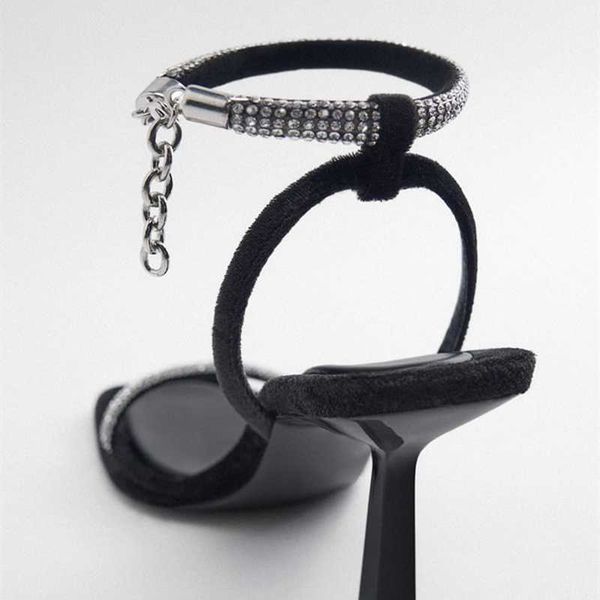 

nxy sandals high heels dance shoes women black heeled party stiletto shoe ladies luxury rhinestone wedding pumps 230406