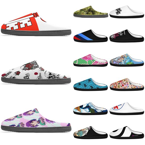 

diy Slippers Custom Slippers Customized Cotton Slippers Men Women Cotton Slippers lovely antislip antiskid Warm Customized Patterns big Size 11657