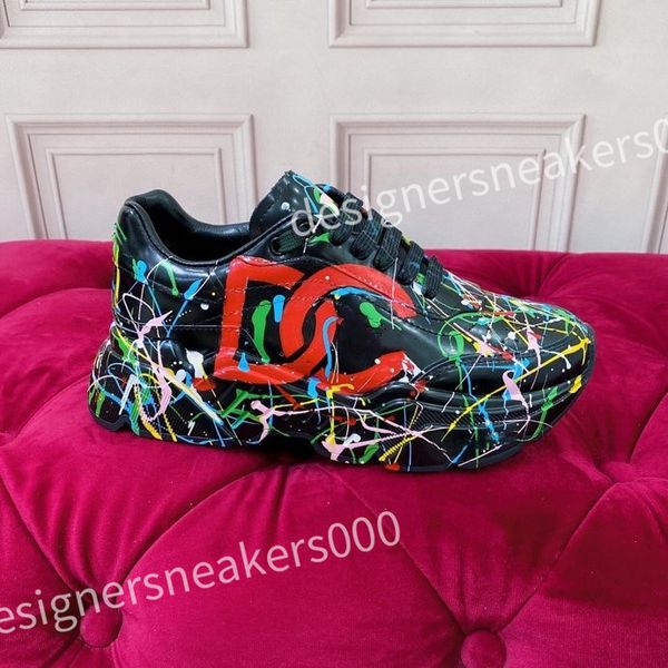 

2023 new mens shoes sneakers fashion trend atmospheric designer sneaker pure black non-slip outsole outdoor laces high quality, Red;white