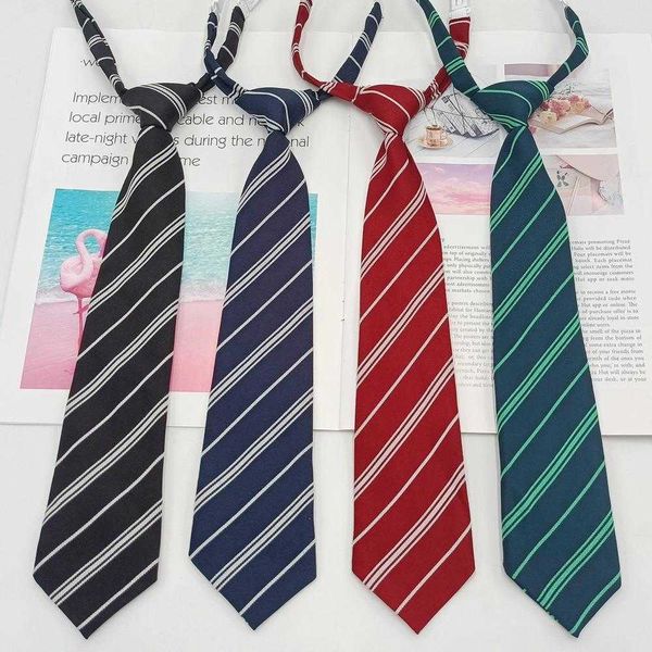 

striped small necktie harajuku style male and female students lazy japanese, Blue;purple