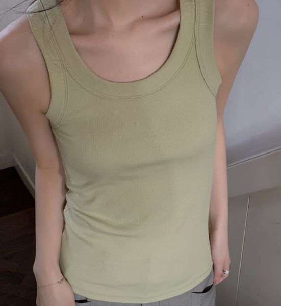 

women's tanks camis spring and summer women's casual plain knitted vest 230417, White