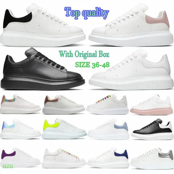 

designer oversized sneakers casual mcqueens shoe leather lace up men fashion platform white black mens womens luxury velvet suede espadrille