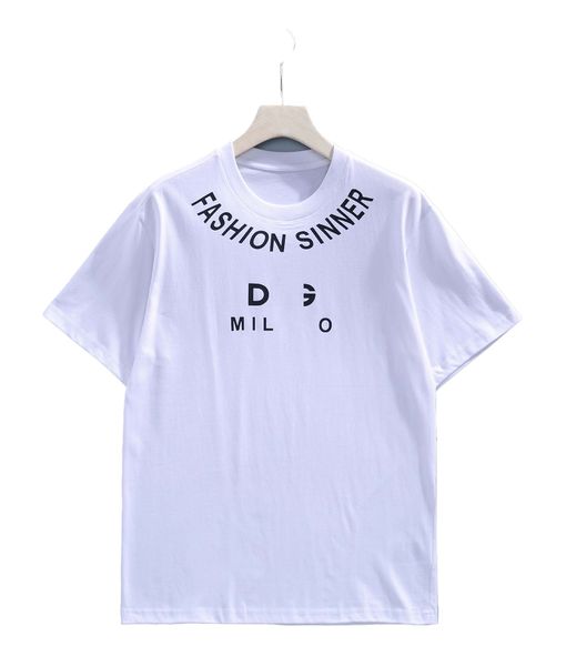 

2023 dg men's t-shirt designer shirt outdoor pure cotton t-shirt printed crewneck short sleeve casual luxury couple same style clothing, White;black
