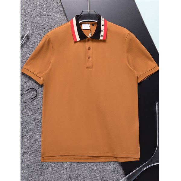 

designer men's tee shirts polo black and white beige plaid brand fashion casual upscale 100% cotton breathable anti-wrinkle slim commer, White;black