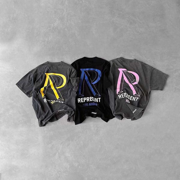 

2023 fashion men's and women's t shirts uk high street brand representative city limited colorful letter printing washable old loo, White