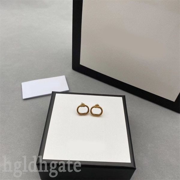 

women luxury earrings crystals designer earring plated silvery jewelry shiny luxuries metal letter with ear hole shape stud earring18k gold, Golden;silver