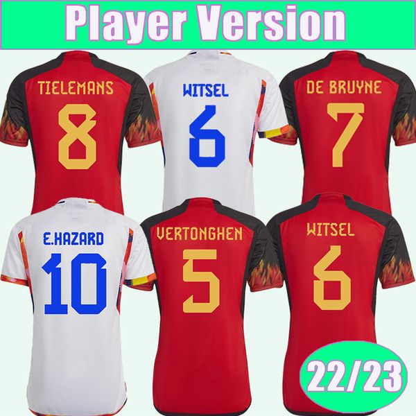 

22 23 de bruyne player version soccer jerseys national team e. hazard alderweireld mertens witsel home away football shirts uniforms, Black