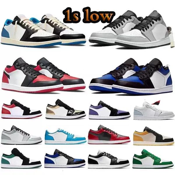 

low 1 og basketball shoes jumpman 1s lows retro university blue black usa white wolf grey unc triple white reverse mocha panda bred mystic g