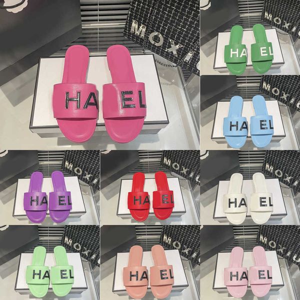 

designer candy color slippers summer macaron famous sandal comfort slides luxury women sandal fashion flat bottom flip-flops leisure beach s, Black