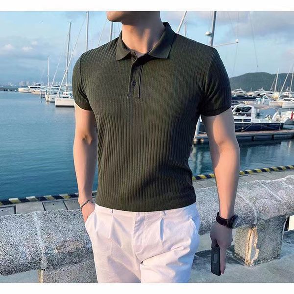 

men's polos cotton solid color men's polo shirt casual lapel men's shirt fashion street polo shirt 230417, White;black