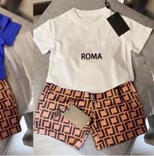 

designer baby kids clothing boys girls clothes sets summer luxury tshirts and shorts tracksuit children outfits short sleeve shirts pants, White