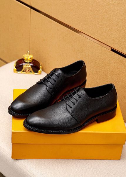 

2023 men's dress shoes business formal genuine leather shoes male fashion casual loafers brand classic formal party oxfords size 38-45, Black