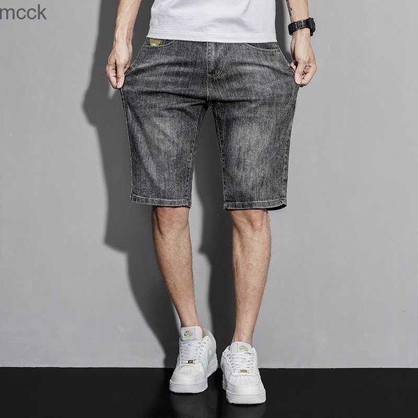 

men's shorts 2023 de brim dos homens do de brim estiramento azul escuro design de moda de brim masculinas finas em linha reta jeans cur, White;black