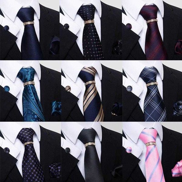

style casual fashion polyester silk mens suit tie plus gold ring luxury set, Black;blue