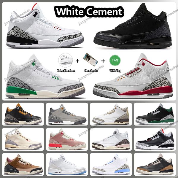 

jumpman 3 white cement basketball shoes lucky green archaeo brown a ma maniere unc black gold pine green muslin desert elephant fire red 3s